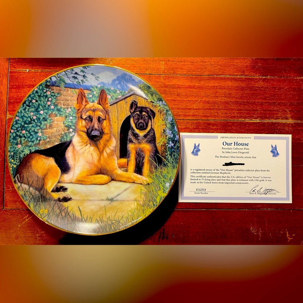Danbury Mint German Shepherd plate
‘Our House’